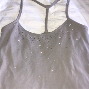 Studded sports top with built-in bra